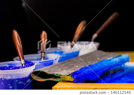 Viscous Ink Flowing Through Shades of Blue 140112540