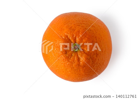 Single Fresh Orange Isolated on White Background 140112761
