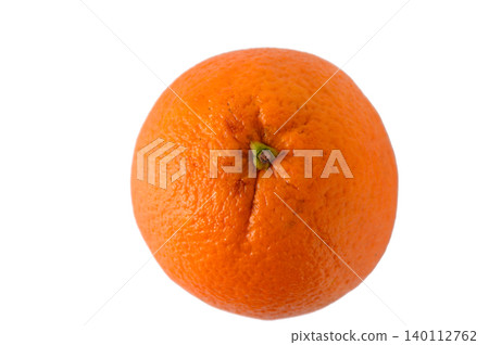 One Ripe Orange on White Background One Ripe Orange on White Background 140112762