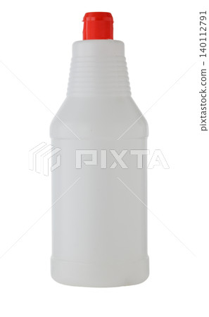 Empty plastic hydrogen peroxide bottle, brown container, isolated on white. Empty plastic hydrogen peroxide bottle, brown container, isolated on white. 140112791