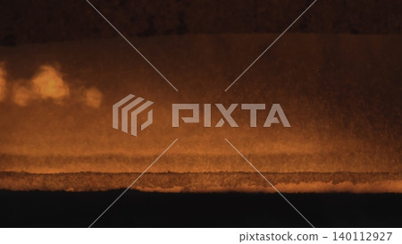 Bright Molten Landmass Radiating Heat And Vapors While Observers Are Shielded By Safety Protocols . Stock clip Bright Molten Landmass Radiating Heat And Vapors While Observers Are Shielded By Safety Protocols . Stock clip 140112927