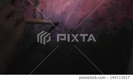 Painting Foliage Details. Controlled Dabs Of Paint Build Shadow And Depth In Vibrant Natural Scenery . Media Painting Foliage Details. Controlled Dabs Of Paint Build Shadow And Depth In Vibrant Natural Scenery . Media 140113017