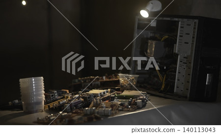 Individual Enthusiast Repairing And Testing Electronic Components With Focus On Sustainability And Reusability. Media Individual Enthusiast Repairing And Testing Electronic Components With Focus On Sustainability And Reusability. Media 140113043