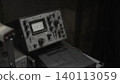 Closeup Of Vintage Instrument Controls. Workshop Scene Showing Dusty Knobs And Dials With Worn Labels . Media 140113059