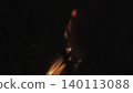 Foundry Scene With Sparks And Smoke. Hazard Warning Suggested Amidst Sparks And Flickering Flames. Media 140113088