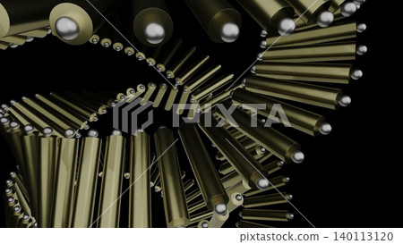 Metal Objects Swiftly Revolve Visually. Quickly Spinning Metallic Shapes Against Dark Backgrounds Metal Objects Swiftly Revolve Visually. Quickly Spinning Metallic Shapes Against Dark Backgrounds 140113120