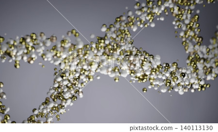 Flickering DNA Helix. Luxurious Biological Strand With Sparkling Metallic Shine In Space Environment Flickering DNA Helix. Luxurious Biological Strand With Sparkling Metallic Shine In Space Environment 140113130