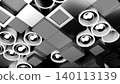 Futuristic Geometric Design. Seamless Animation Of Monochrome Cubes And Cylindrical Structures. Design 140113139