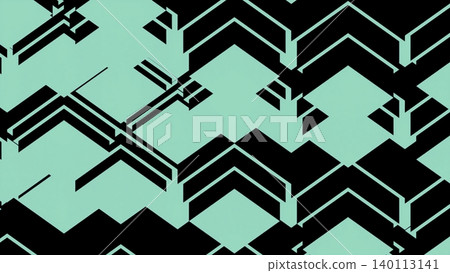 Bright Geometric Motif Featuring Shifting Black And Cyan Shapes Ideal For Energetic Visual Displays 140113141