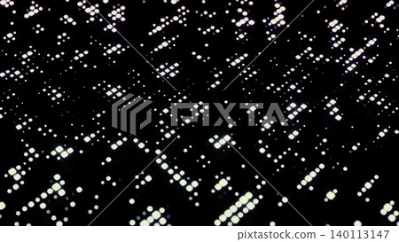 Vivid Turquoise Grid Of Blinking Points. Radiant Teal Constellation Of Lights Pulsating In Darkness Vivid Turquoise Grid Of Blinking Points. Radiant Teal Constellation Of Lights Pulsating In Darkness 140113147