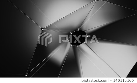 Sophisticated Array Of Linked Polygons Representing Technological Progress And Communication 140113160