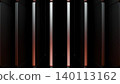 Crimson Light Highlights Sleek Columns. Glossy Redlighted Pillars Create Dramatic Ambiance 140113162