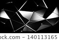 Reflective Polygonal Wireframe Structure. Dynamic Metallic Triangular Framework With Nodes 140113165