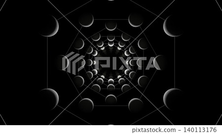 Spherical Tunnel Twisting Into Darkness With Swirling Hexagonal Shapes And Deep Central Allure Spherical Tunnel Twisting Into Darkness With Swirling Hexagonal Shapes And Deep Central Allure 140113176