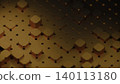 Blockchain Network With Layered Hexagons, Cinematic Depiction Of Data Center With Shimmering Hexagons 140113180