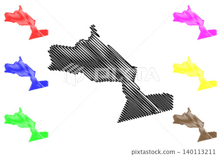 Aracati municipality (Ceara state, Municipalities of Brazil, Federative Republic of Brazil) map vector illustration, scribble sketch Aracati map Aracati municipality (Ceara state, Municipalities of Brazil, Federative Republic of Brazil) map vector illustration, scribble sketch Aracati map 140113211