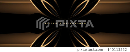 Black and gold abstract background showcasing flowing metallic ribbons and subtle glow, luxury atmosphere with satin gradients, elegant curves, and opulent texture perfect for gala invitations Black and gold abstract background showcasing flowing metallic ribbons and subtle glow, luxury atmosphere with satin gradients, elegant curves, and opulent texture perfect for gala invitations 140113232