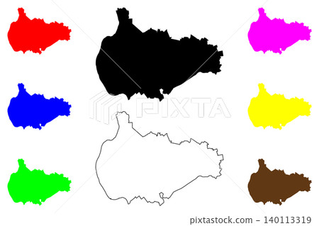 Bac Giang city ( Socialist Republic of Viet Nam, Vietnam, SRV) map vector illustration, scribble sketch Bac Giang map 140113319