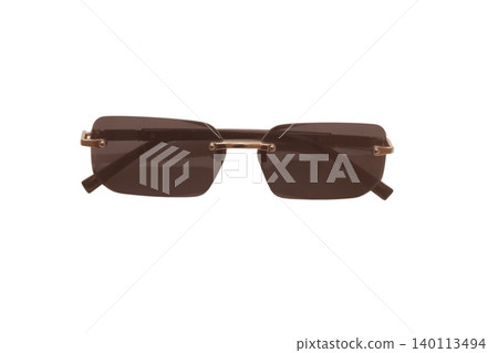 Brown sunglasses , vintage color styles. Isolated on white background Brown sunglasses , vintage color styles. Isolated on white background 140113494