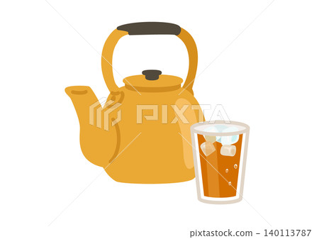 A kettle and chilled barley tea A kettle and chilled barley tea 140113787
