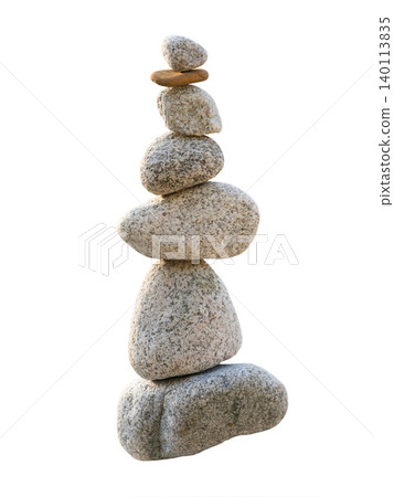 tower with stones balance and harmony isolated on white background tower with stones balance and harmony isolated on white background 140113835