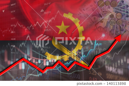 Angolan economic growth on financial graph. Angola financial growth on market graph Angolan economic growth on financial graph. Angola financial growth on market graph 140113898