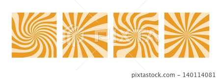 Swirl groovy Starburst. Manga style effect. Retro y2k pattern. Colorful spinning lines. Set of Trippy Vector illustration Swirl groovy Starburst. Manga style effect. Retro y2k pattern. Colorful spinning lines. Set of Trippy Vector illustration 140114081
