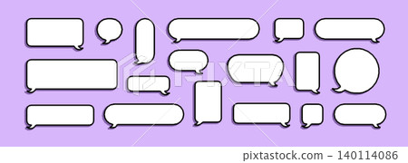 Pixel dialogue box. Retro art game speech bubble. Chat with 8 bit box style. Vector background. Cute cartoon communication icon with black square frame for text or quote Pixel dialogue box. Retro art game speech bubble. Chat with 8 bit box style. Vector background. Cute cartoon communication icon with black square frame for text or quote 140114086