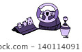 Gaming steering wheel doodle design bright purple 140114091