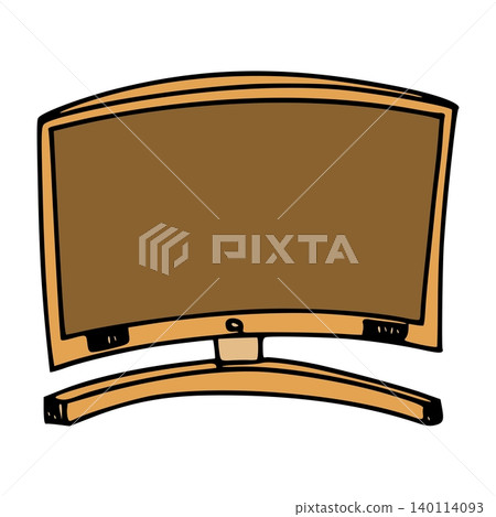 Simple drawing of a monitor TV doodle image vector Simple drawing of a monitor TV doodle image vector 140114093