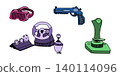 A set of bright doodle drawings joysticks vector 140114096