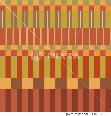 Trendy geometric autumn plaid design, rectangle, stripes, check seamless pattern. Vector fall colorful grid print Trendy geometric autumn plaid design, rectangle, stripes, check seamless pattern. Vector fall colorful grid print 140114186