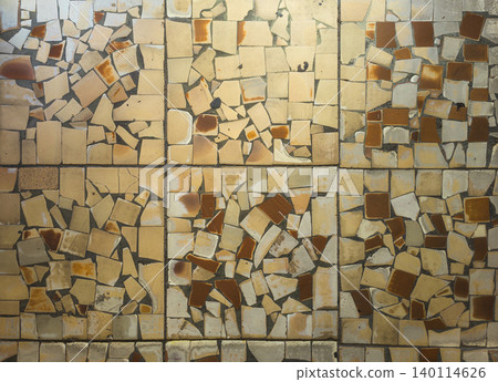 Close-up of Broken Ceramic Tile Mosaic Surface Close-up of Broken Ceramic Tile Mosaic Surface 140114626