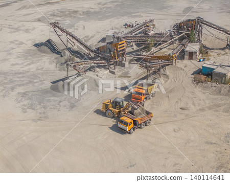 Aerial View of Quarry and Aggregate Processing Plant in Kyrgyzstan Aerial View of Quarry and Aggregate Processing Plant in Kyrgyzstan 140114641