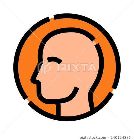 Human head profile icon representing thinking process Human head profile icon representing thinking process 140114885