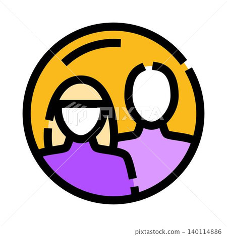 Diverse couple profile icon representing community members Diverse couple profile icon representing community members 140114886