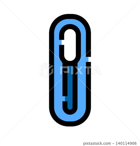Blue icon illustrating a digital medical thermometer Blue icon illustrating a digital medical thermometer 140114906