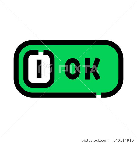 Green toggle switch displaying ok status Green toggle switch displaying ok status 140114919