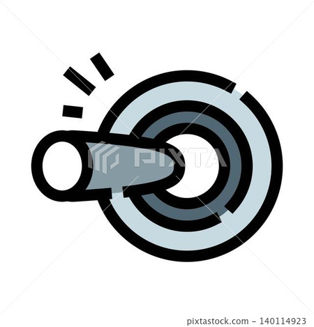 Arrow hitting target bullseye achieving goal success Arrow hitting target bullseye achieving goal success 140114923