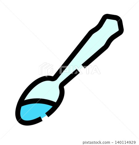 Spoon holding liquid food or medicine dose 140114929