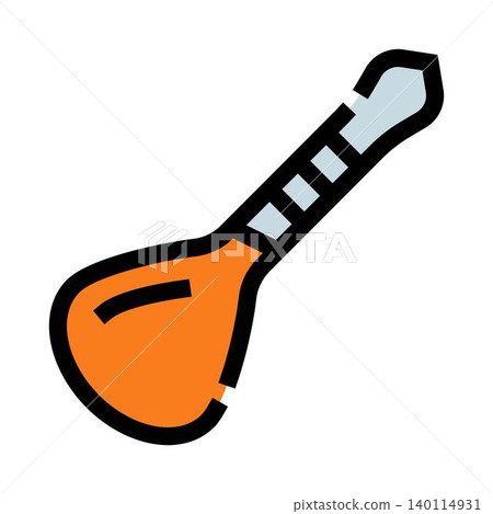 Sitar traditional musical string instrument icon illustration Sitar traditional musical string instrument icon illustration 140114931