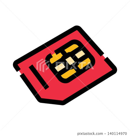 Red sim card microchip for mobile communication Red sim card microchip for mobile communication 140114970