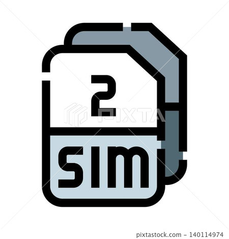 Dual sim card technology communication line art Dual sim card technology communication line art 140114974
