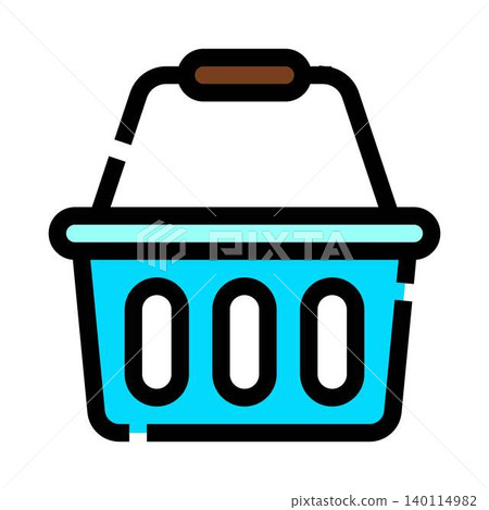 Blue shopping basket representing retail commerce concept Blue shopping basket representing retail commerce concept 140114982