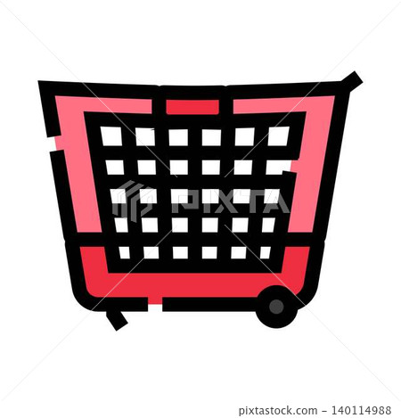 Red shopping cart icon for retail commerce Red shopping cart icon for retail commerce 140114988