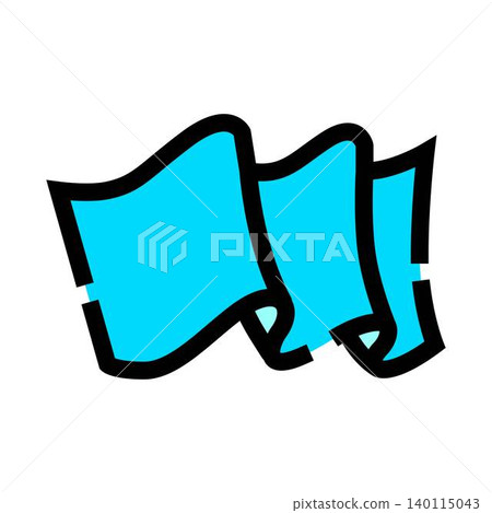 Waving blue minimalist banner symbol icon concept 140115043