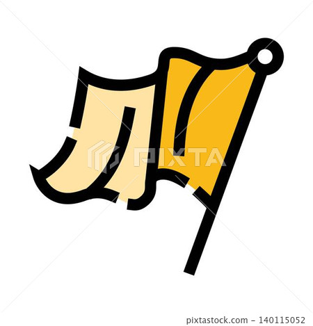 Yellow waving flag icon symbolizing nationality and identity Yellow waving flag icon symbolizing nationality and identity 140115052