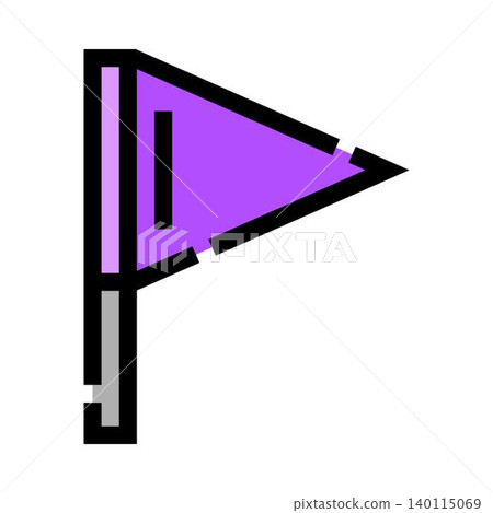 Purple pennant flag marker indicating a destination or location Purple pennant flag marker indicating a destination or location 140115069
