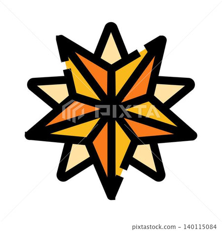 Shining star symbol representing energy and illumination 140115084