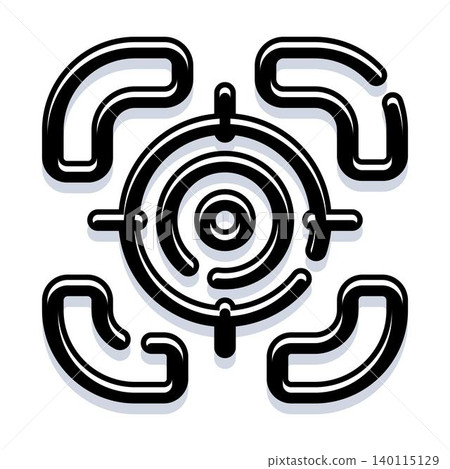 Target icon with bullseye and crosshair focused on objective Target icon with bullseye and crosshair focused on objective 140115129